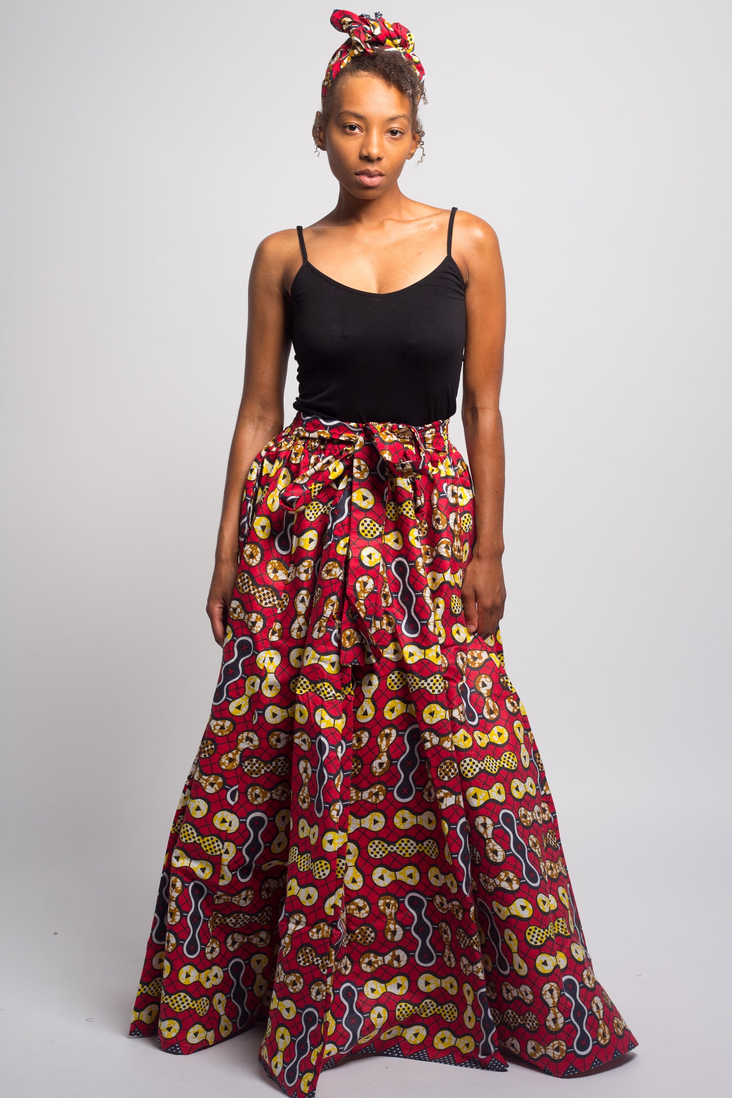 Tribal Print Skirt (Wine Red)