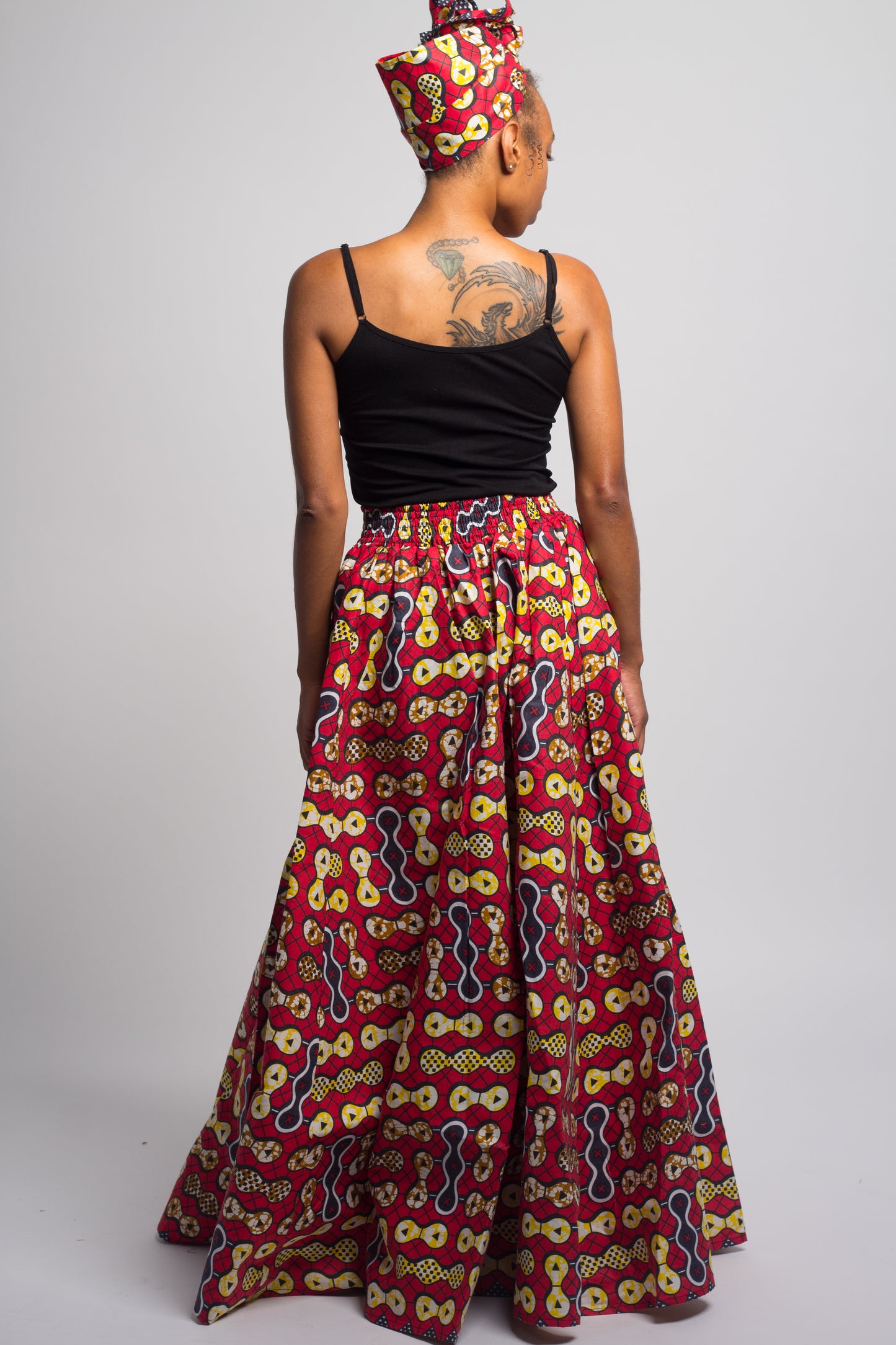 Tribal Print Skirt (Wine Red)